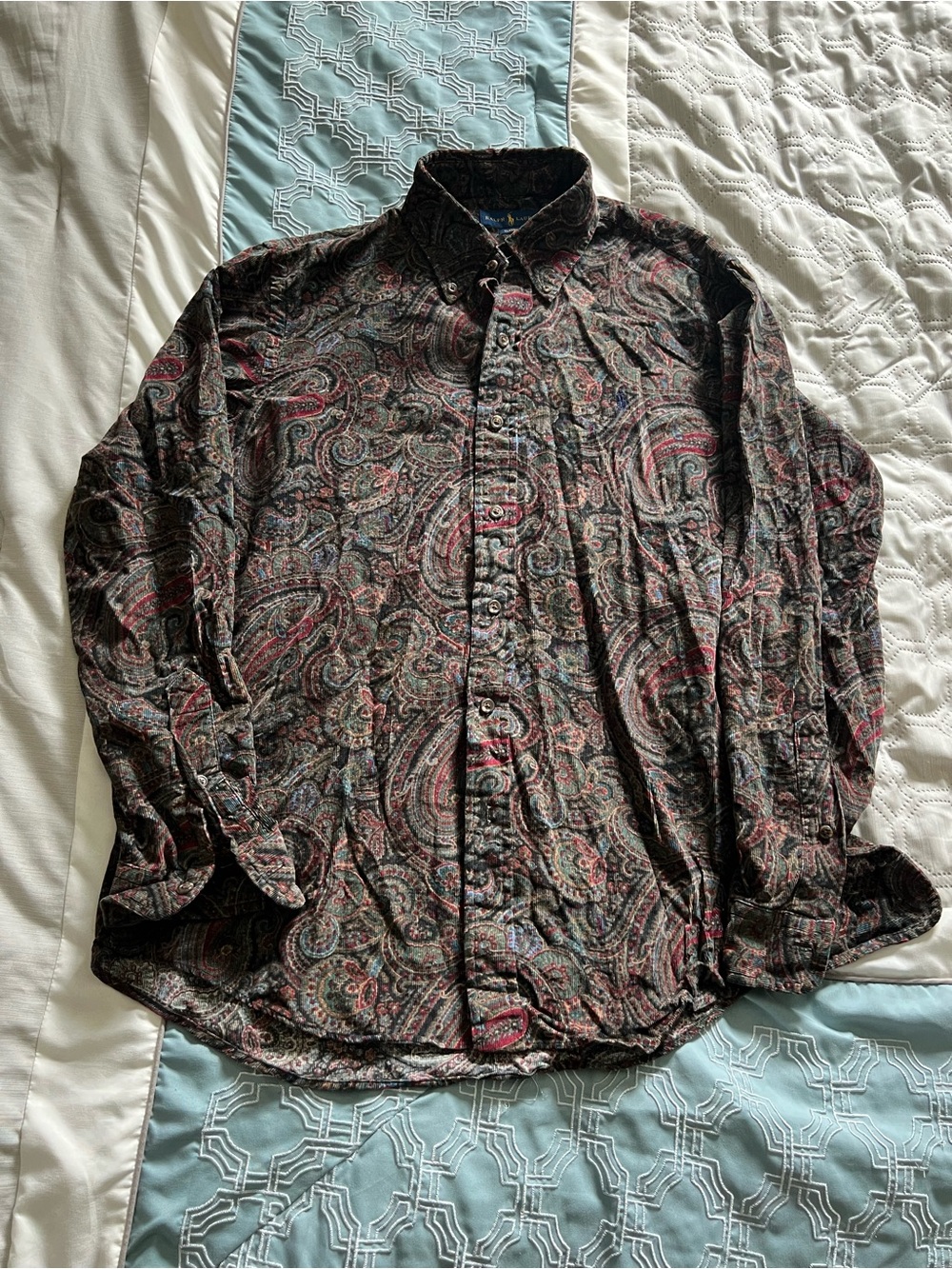 Men's Ralph Lauren Paisley Long-Sleeve Button-Up Shirt - Dark Multicolor